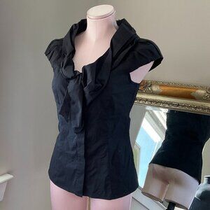 The Limited Regular Fit Tie-Front Sleeveless Top Lightweight Size XS Black